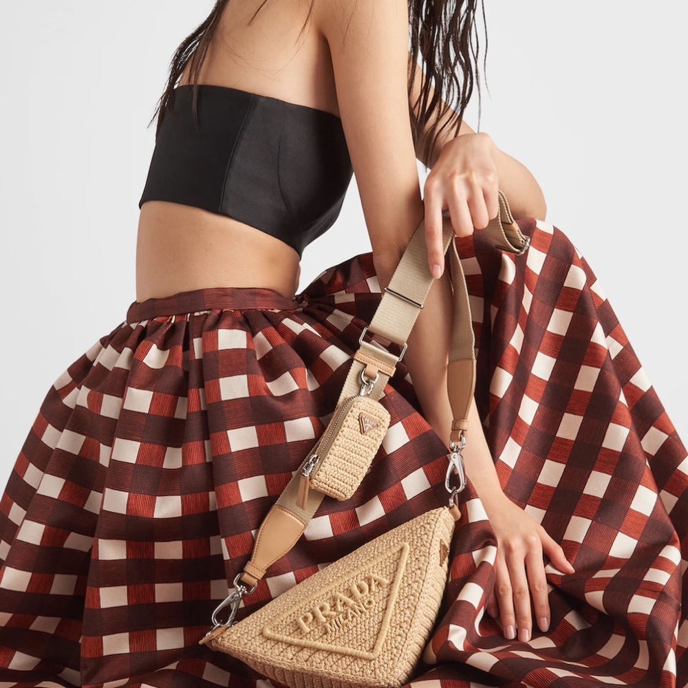 PRADA RAFFIA TRIANGLE BAG